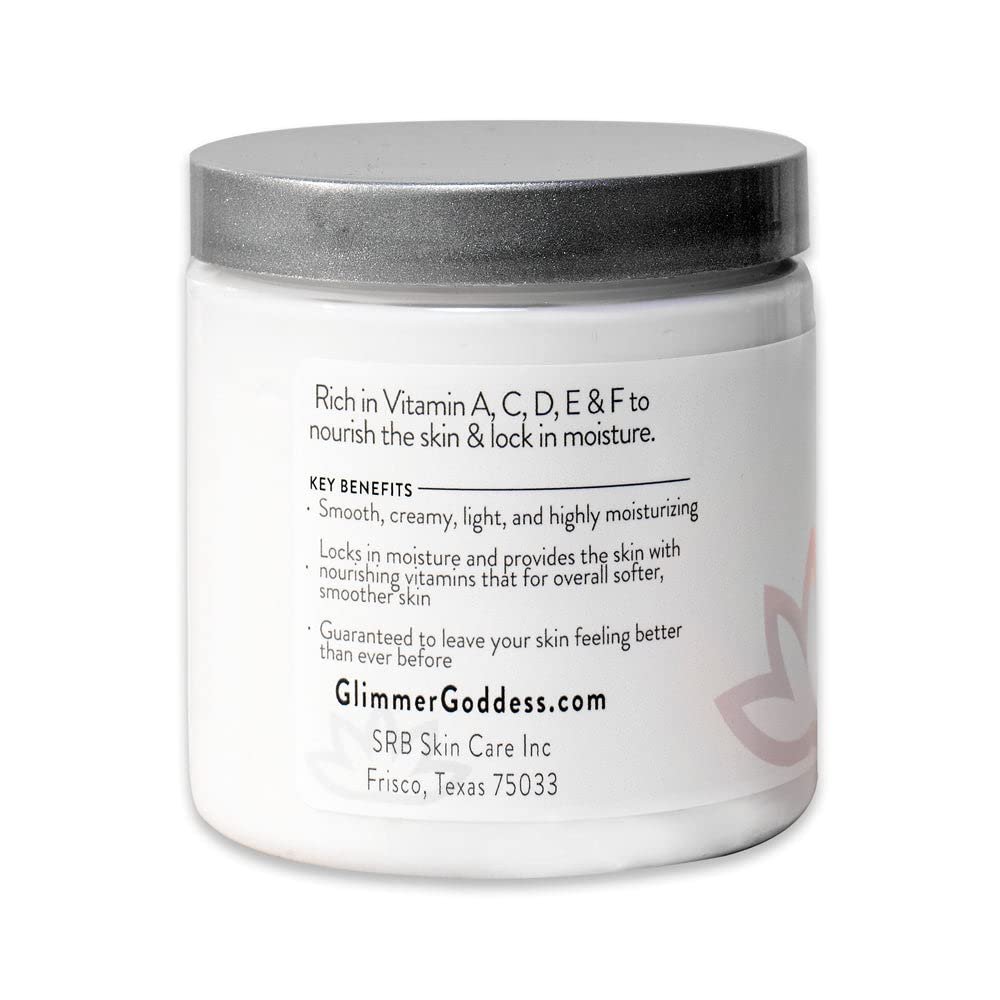 GLIMMER GODDESS Organic Whipped Body Butter - Unscented, Vegan, 24 hour Hydration, Reduces Stretch Marks, For Eczema and all Skin Types, Baby Friendly, Organic Ingredients 8 oz - Image 4
