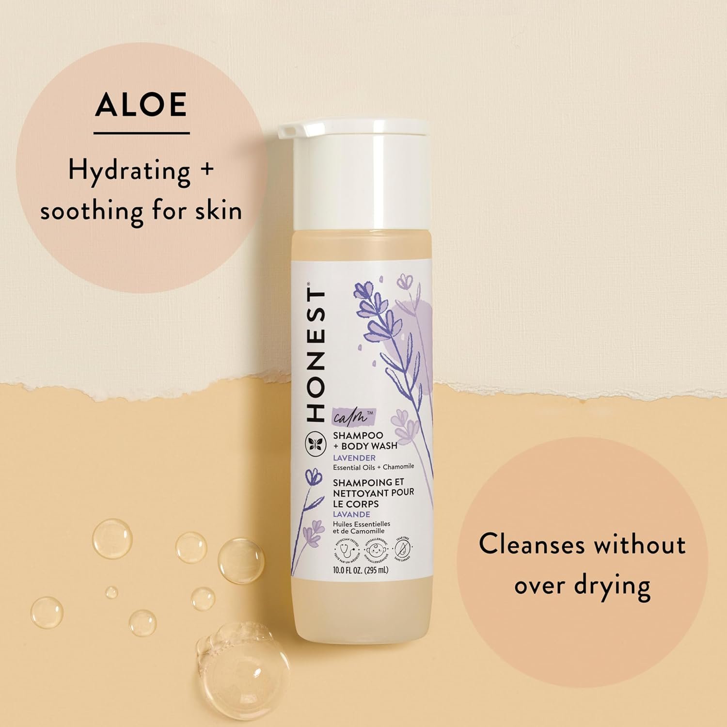 The Honest Company 2-in-1 Cleansing Shampoo + Body Wash | Gentle for Baby | Naturally Derived, Tear-free, Hypoallergenic | Lavender Calm, 10 fl oz - Image 6